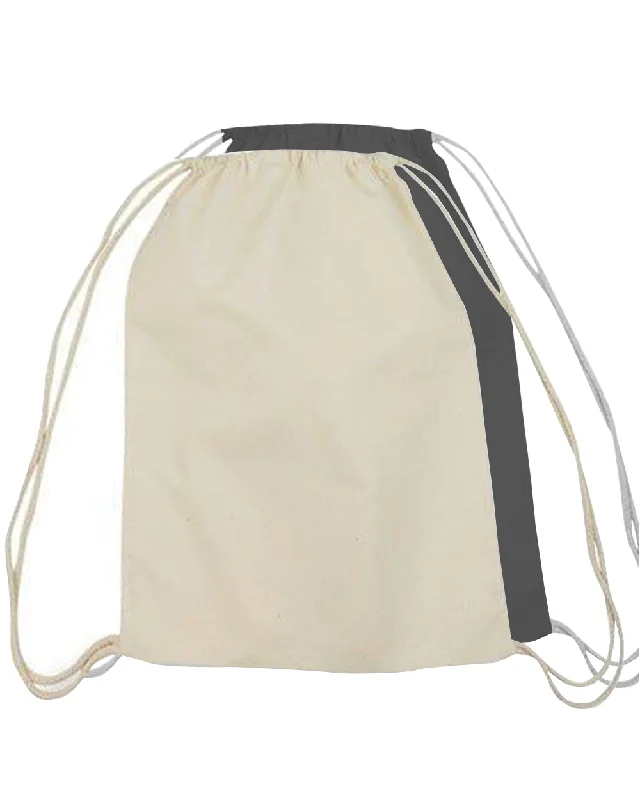 12 ct Small Canvas Drawstring Backpack / Cinch Packs - By Dozen