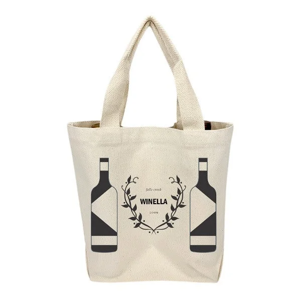 12 Oz. Canvas Two Bottle Wine Tote Bag (Q371211)