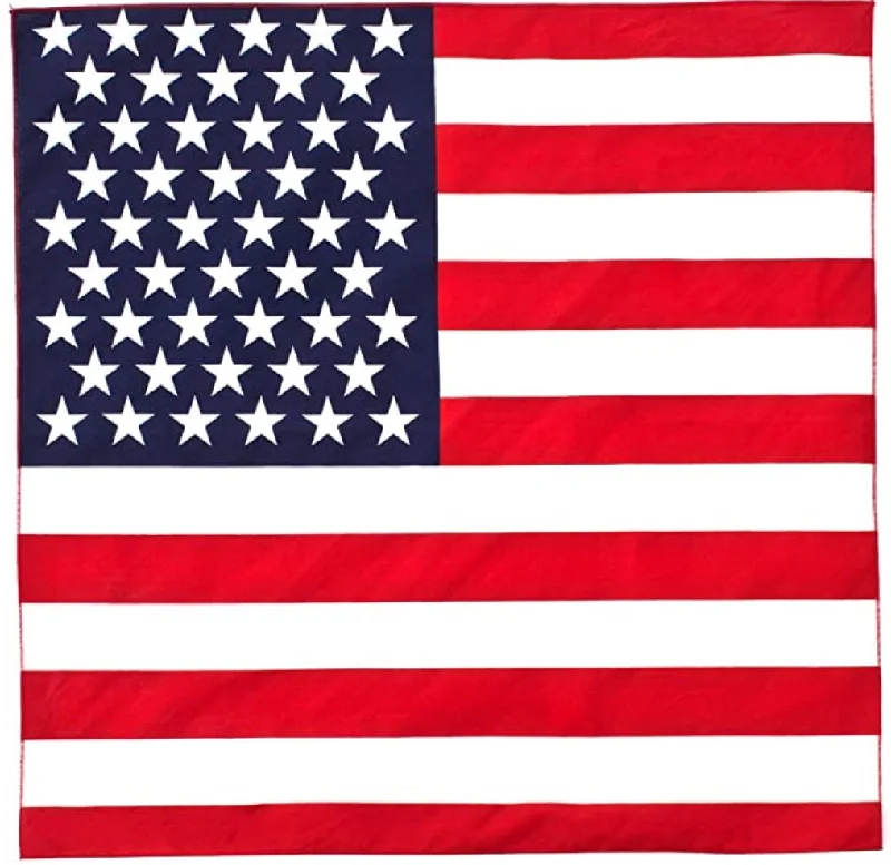 600 ct American Flag Pattern Bandanas - By Case