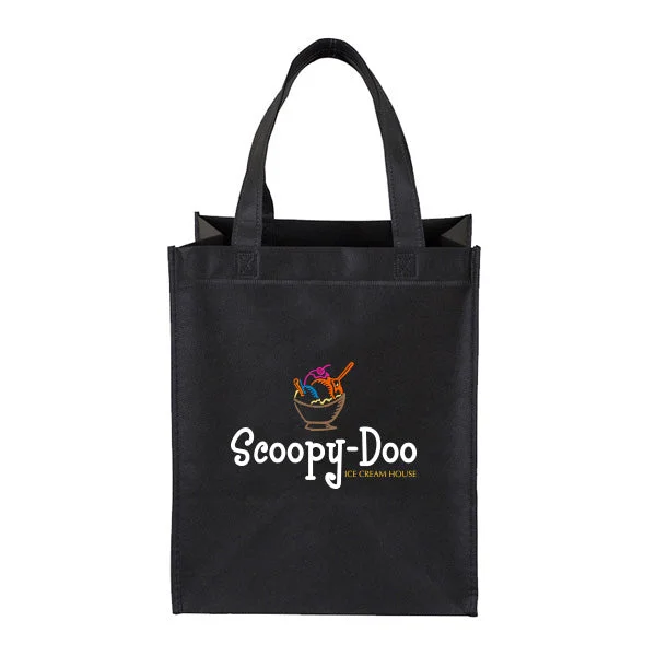 Full View Junior Large Imprint Shopping Tote Bags - Full Color (Q795711)