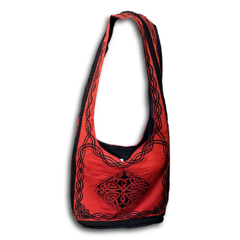 Cotton Celtic Hobo Bag for Shopping Work Tote Flat Bottom 15x12 inches