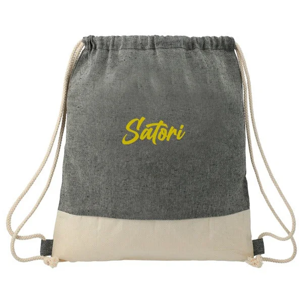 Split Recycled Cotton Drawstring Bag (Q842322)