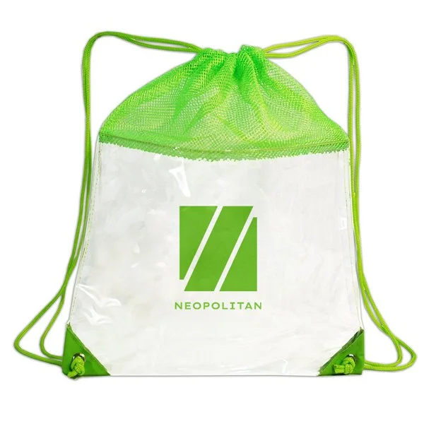 The Clear Vinyl-Mesh Drawstring Backpack (Q966422)