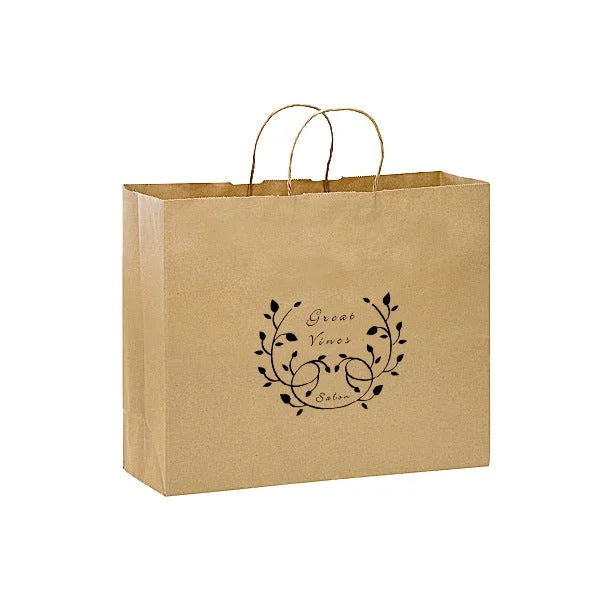 Twisted Paper Handle Kraft Bags - 16”W X 12”H (Q206811)