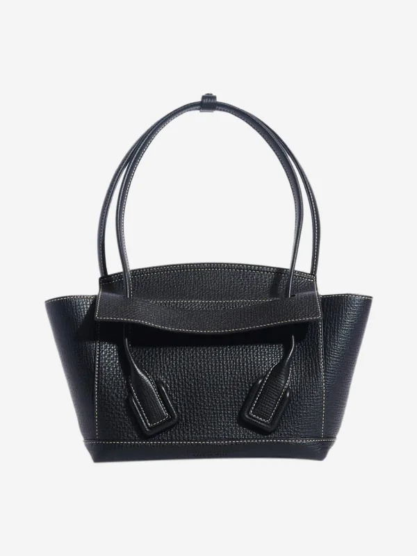 Black Arco black small leather tote bag