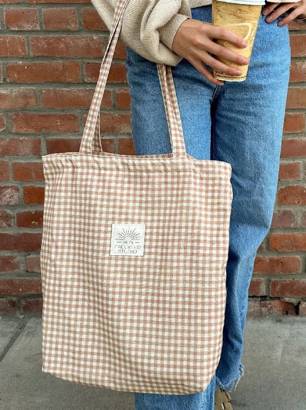 Chai Gingham Tote Bag