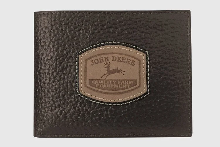 John Deere Brown Pebble Bifold Wallet