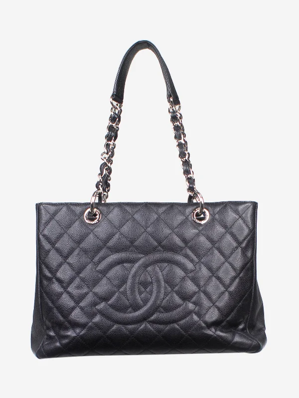 Black 2012 caviar leather GST tote