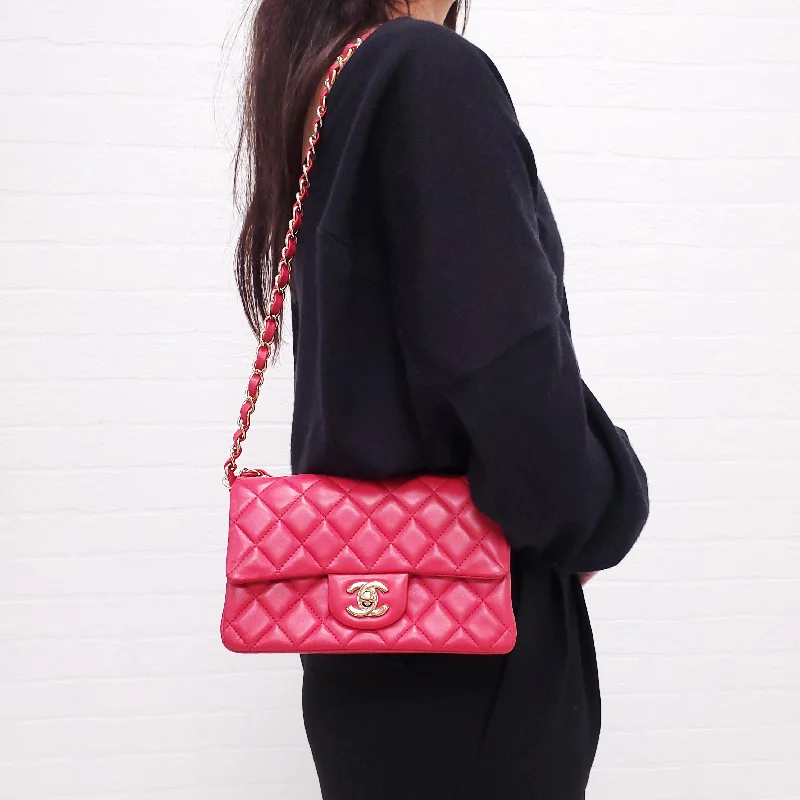 CHANEL FUSCIA CLASSIC MINI RECTANGULAR FLAP BAG ($7400)