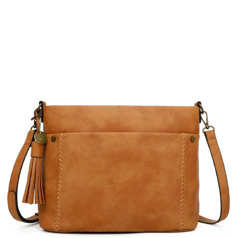 Christina Crossbody Vegan Leather Bag - Light Brown