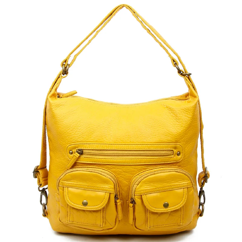 Convertible Crossbody Backpack - Mustard