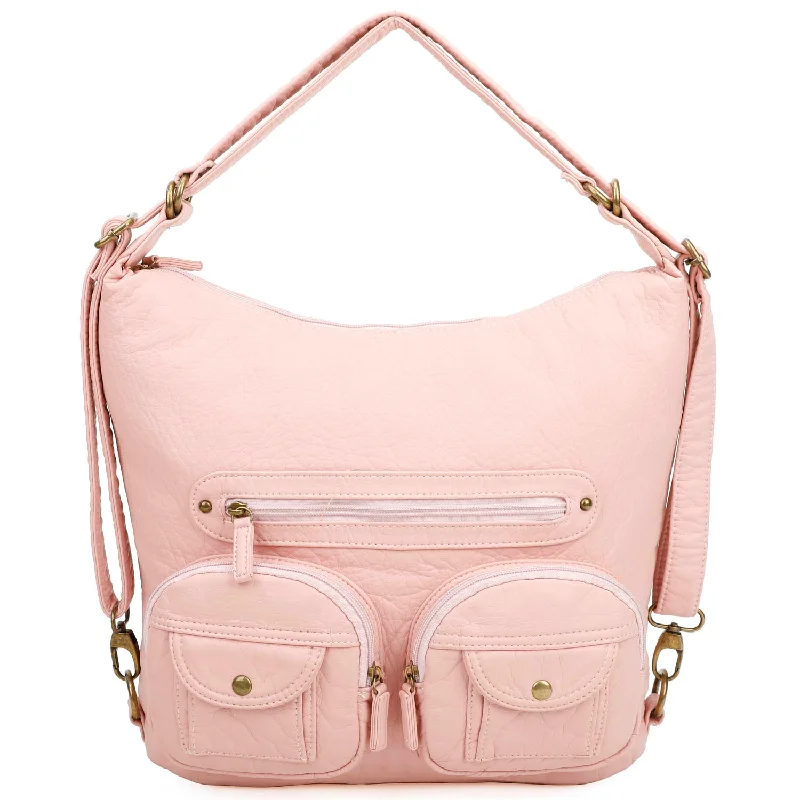 Convertible Crossbody Backpack - Petal Pink