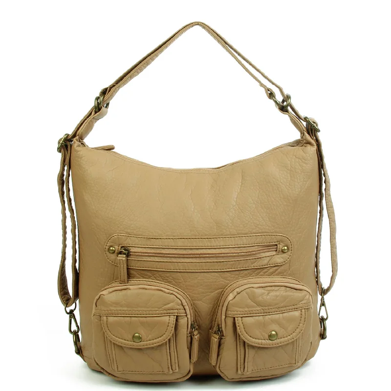 Convertible Crossbody Backpack - Sand