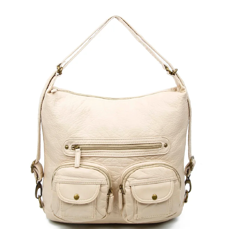 Convertible Crossbody Backpack - Taupe