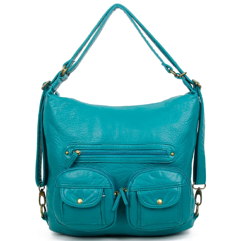 Convertible Crossbody Backpack - Teal