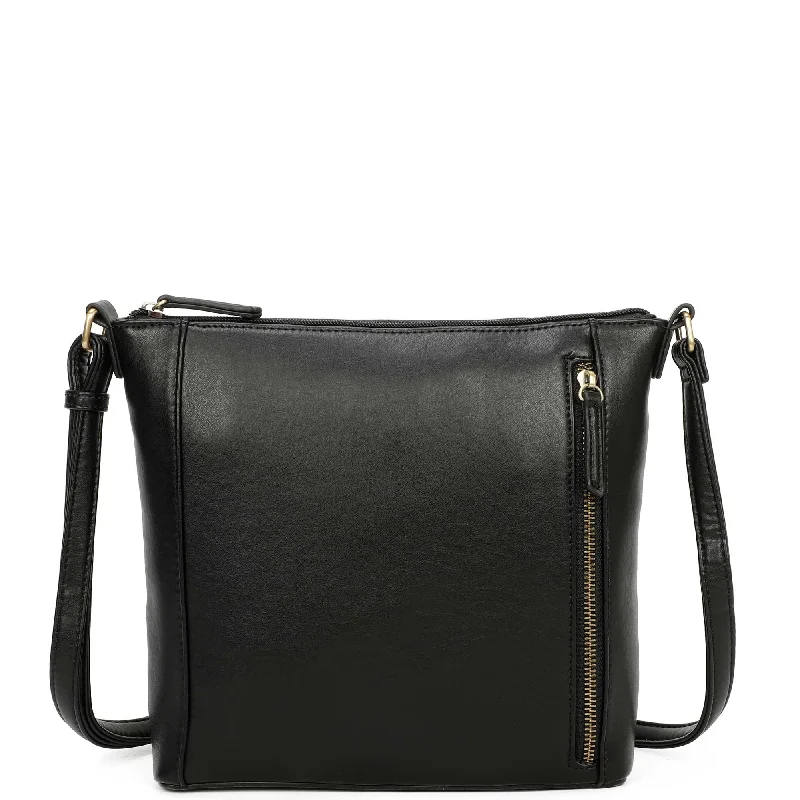 Daisy Biodegradable Vegan Leather Single Zip Classic Bag - Black