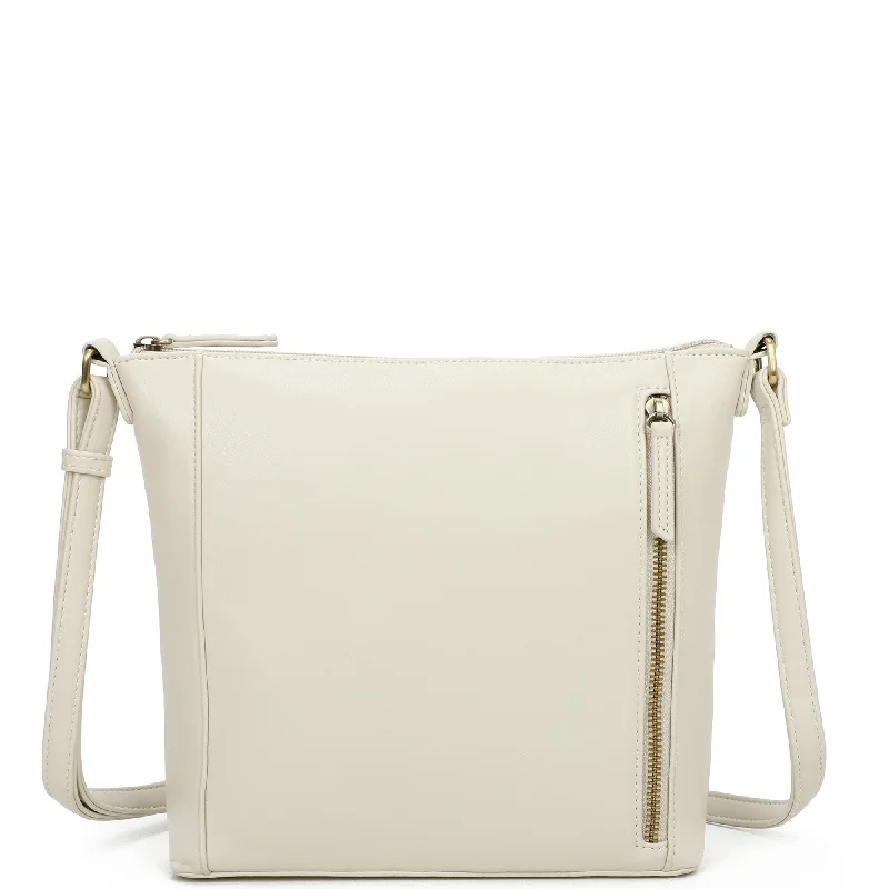 Daisy Biodegradable Vegan Leather Single Zip Classic Bag - Cream