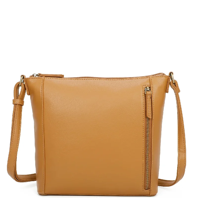 Daisy Biodegradable Vegan Leather Single Zip Classic Bag - Tan