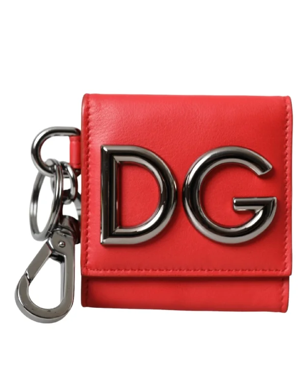 Dolce & Gabbana  Calfskin Leather DG Logo Keyring Coin Purse Men's Wallet