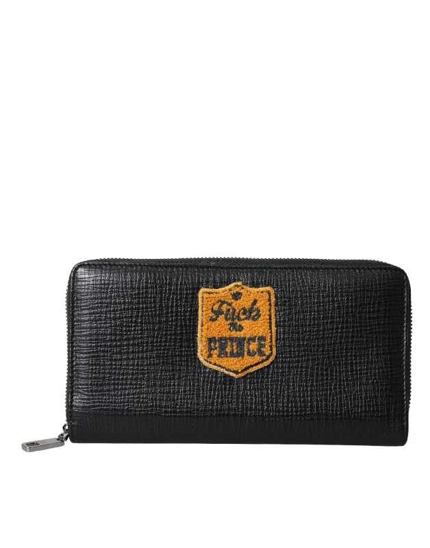 Dolce & Gabbana  Leather Logo Patch Zip Around Continental Men's Wallet