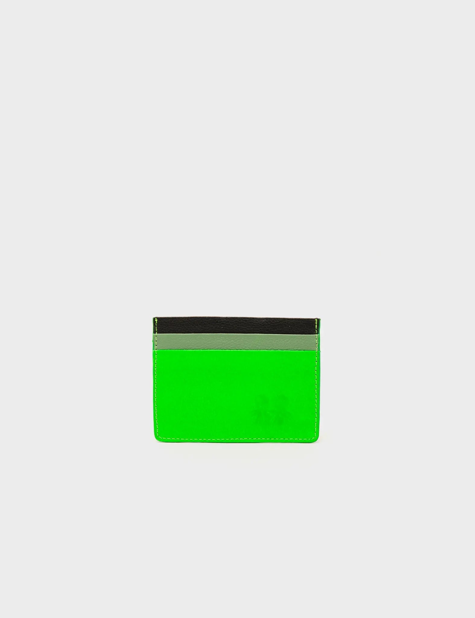 Filium Neon Green Leather Cardholder - Colorblock