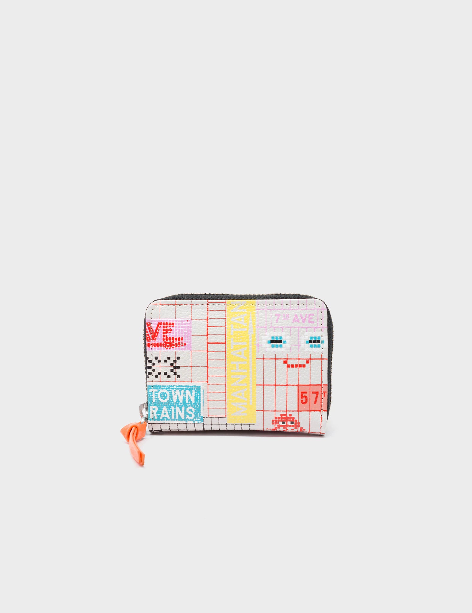 Frodo Cream Leather Zip Around Wallet - Subway Stories Print