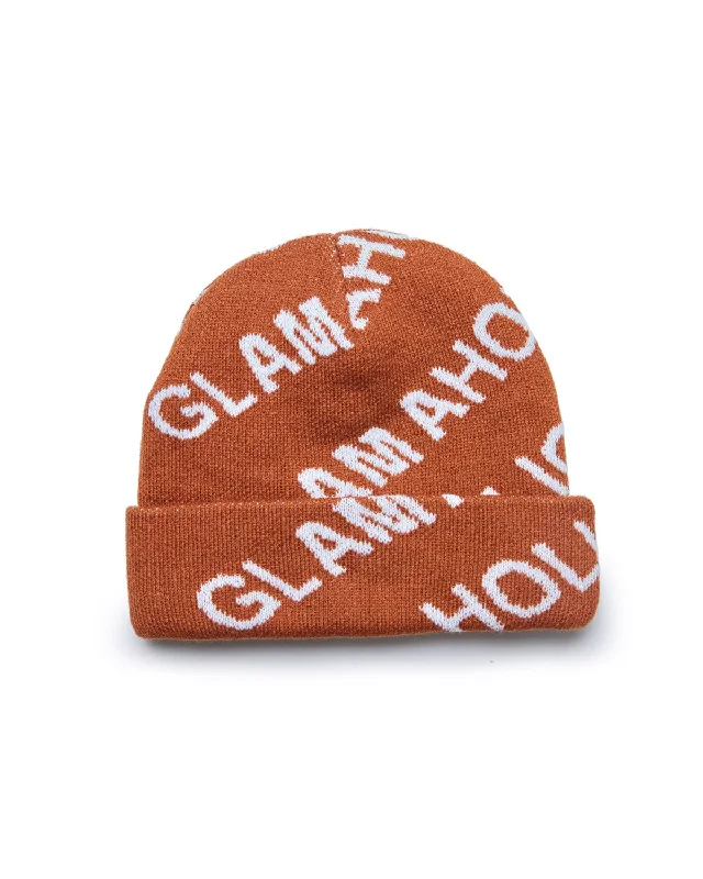 GLAM-AHOLIC LIFESTYLE BEANIE BROWN