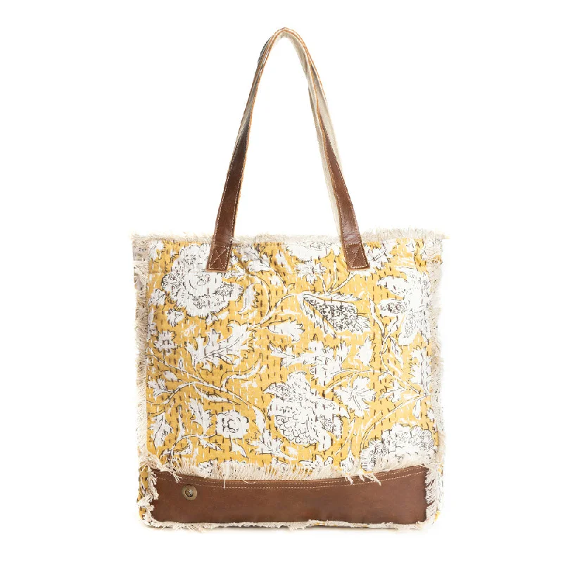 Golden Prairie Leaf Tote Bag