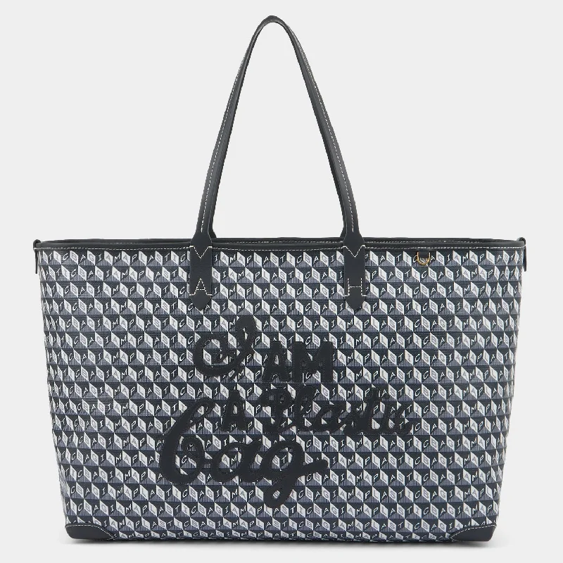 I Am A Plastic Bag Zipped Motif Tote