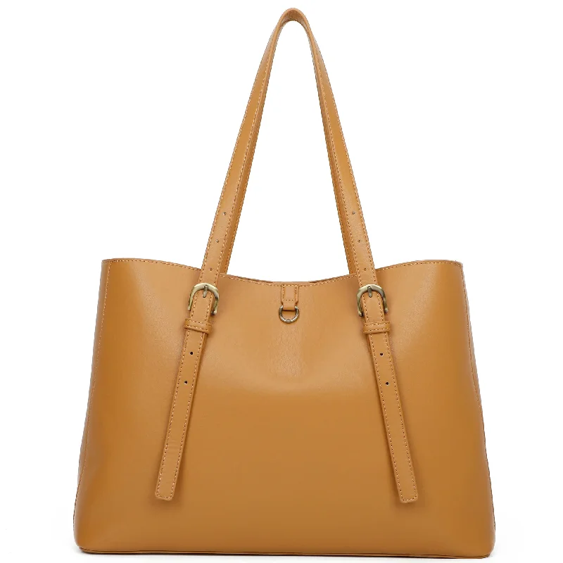 Isla Biodegradable Vegan Leather with detachable bag XL Tote - Tan