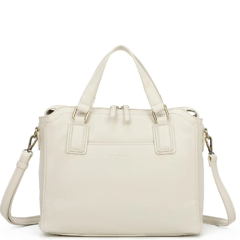 Ivy Biodegradable Vegan Leather Credit Card Zipper Satchel - Cream