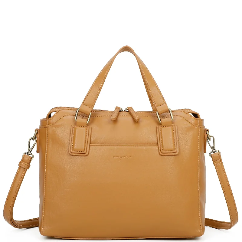 Ivy Biodegradable Vegan Leather Credit Card Zipper Satchel - Tan