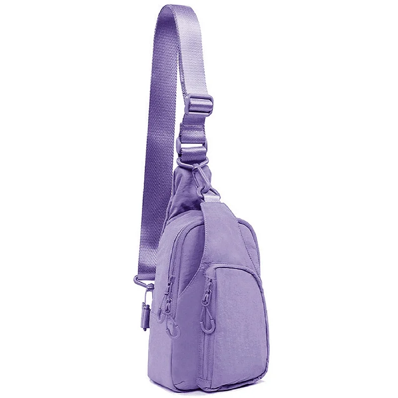 Julie's Nylon Sporty Crossbody Sling Bag - Purple