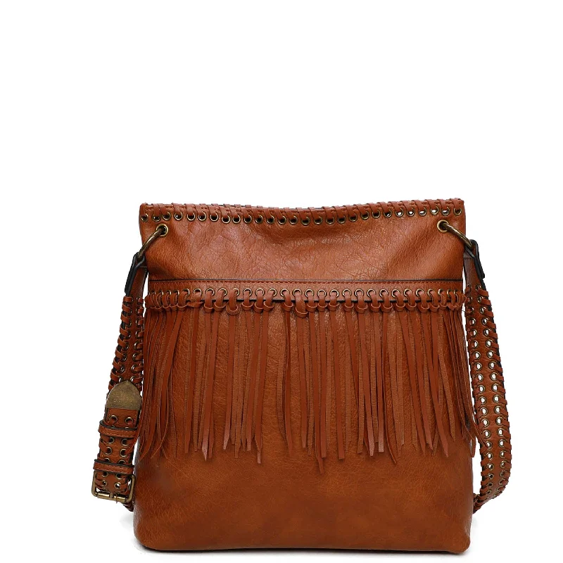 June Fringe Tote - Cognac