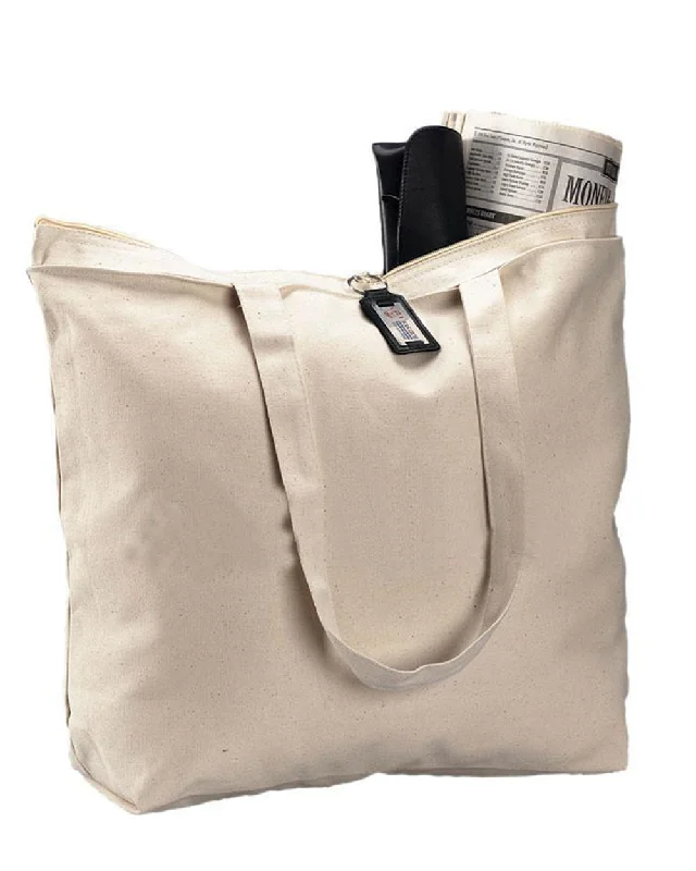 Large Canvas Zippered Tote Bag - TG261