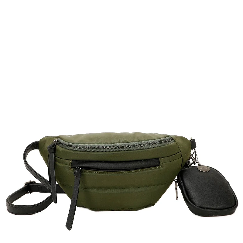 Lilian Sustainable Nylon Puffer Fashionable Belt and Bum Bag - Green