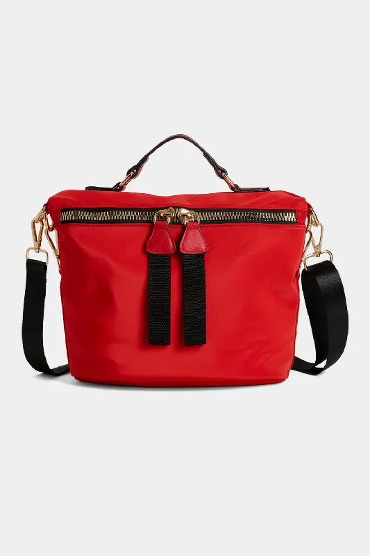 Mariah Chunky Zipper Crossbody | Red