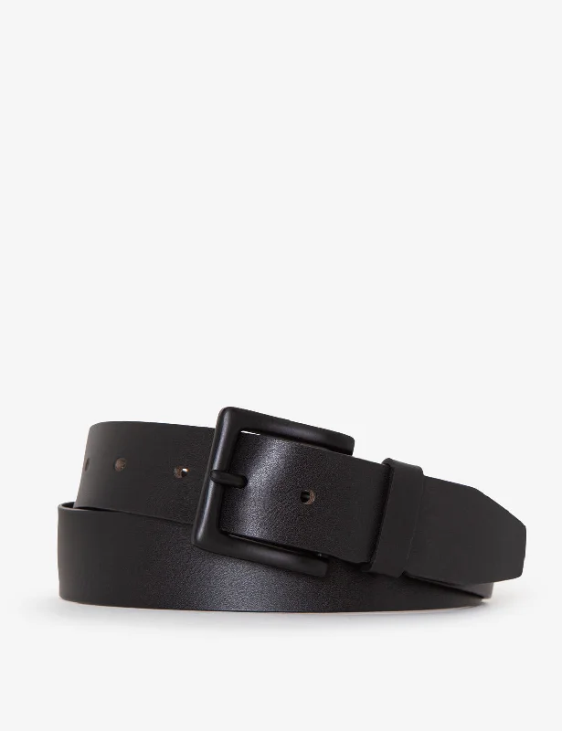 MENS 38MM BLACK MATTE BUCKLE BELT