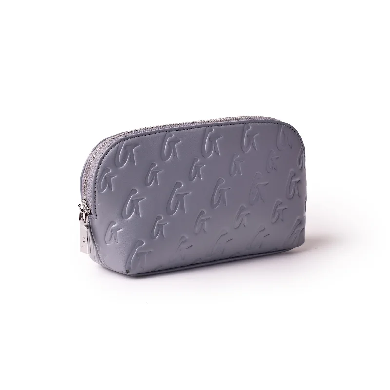 MONOGRAM COSMETIC POUCH GRAY