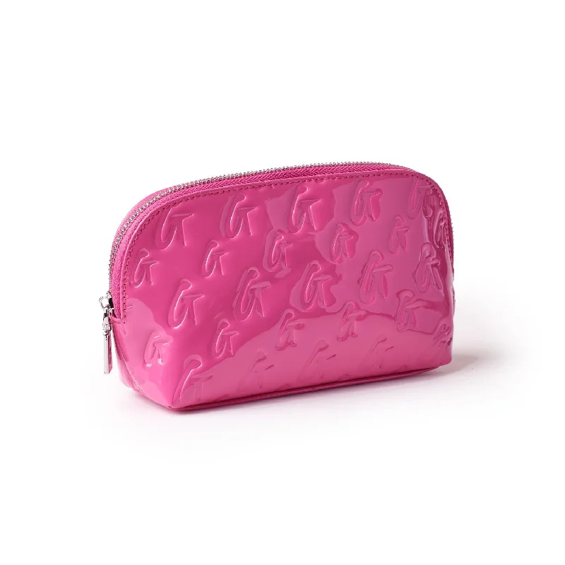 MONOGRAM COSMETIC POUCH MIRROR HOT PINK