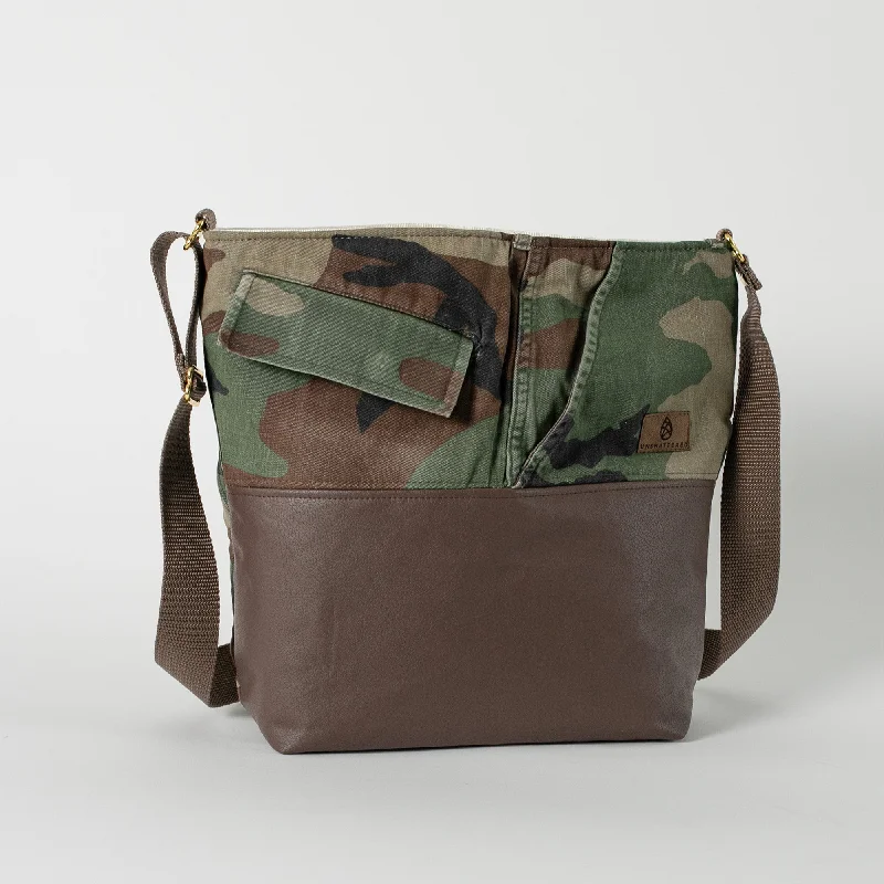 Woodland Camo Army Uniform Mixed Media Tote