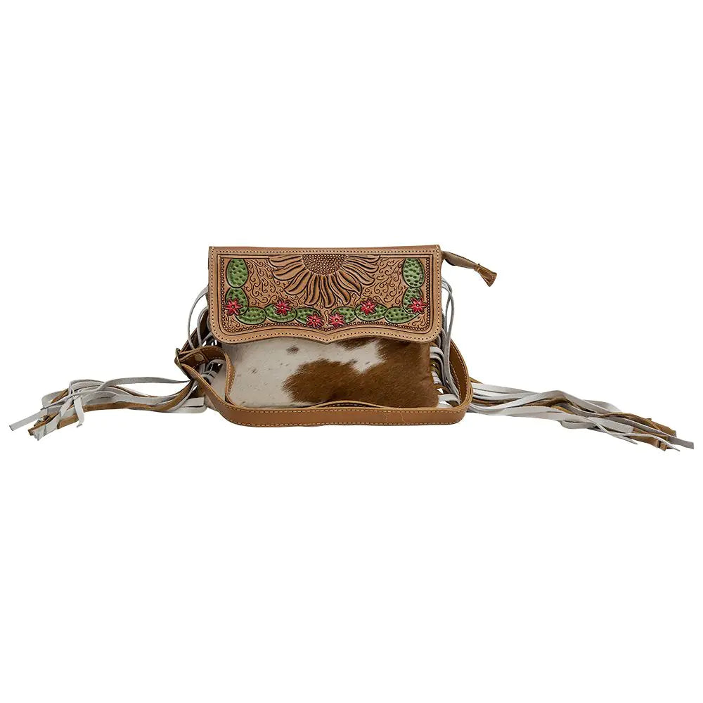 Glossy Moss Tooled Leather Bag