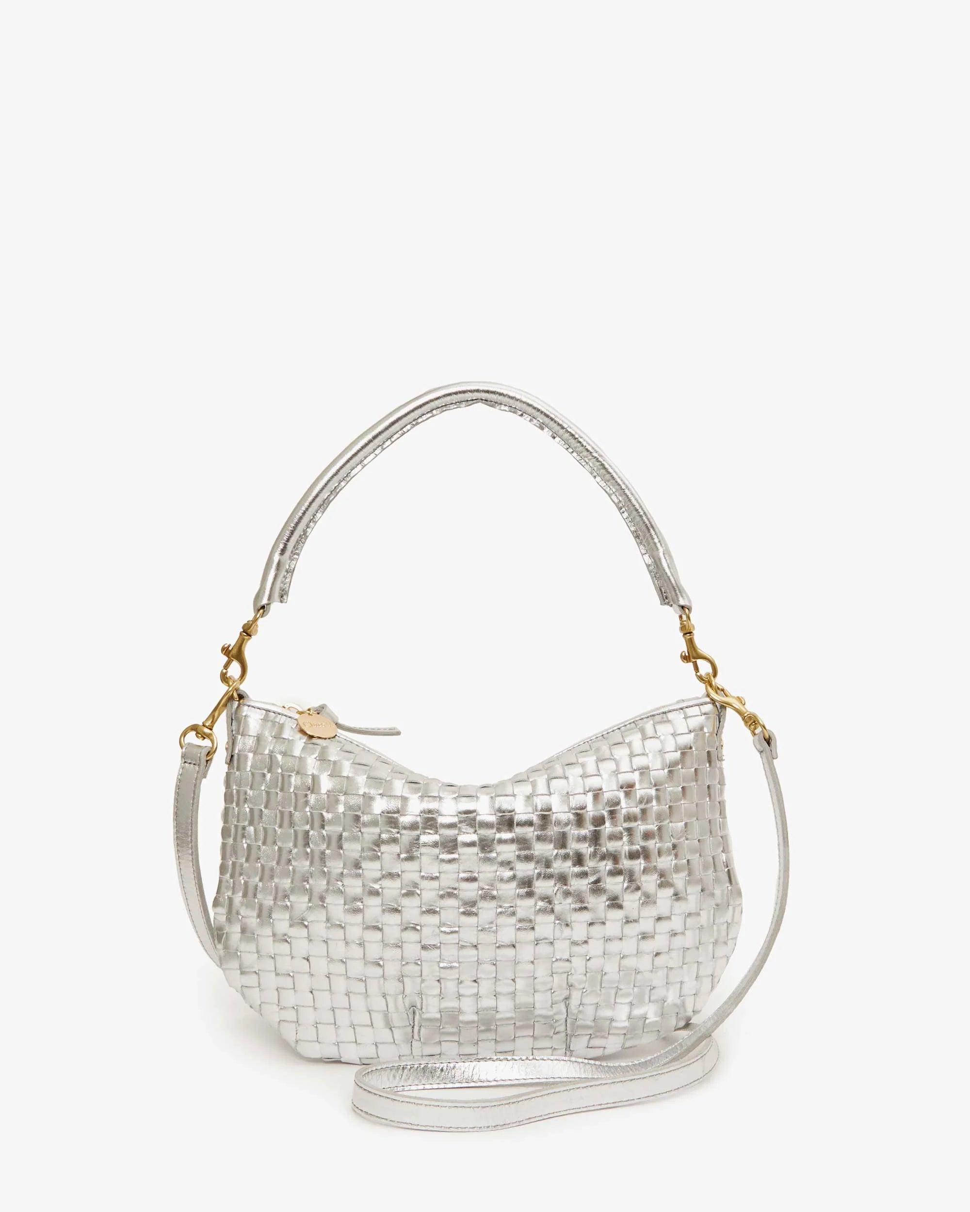 Petit Moyen Messenger Specchio Woven Checker Silver