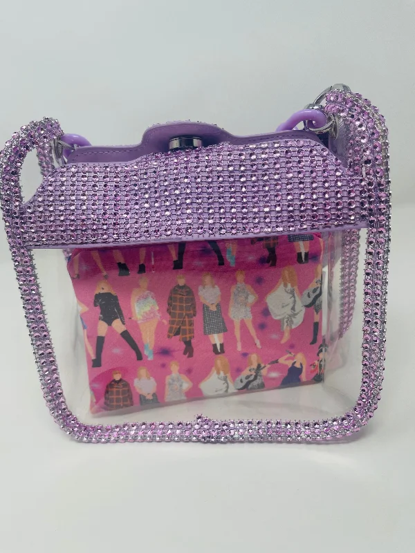 Pink rhinestone Clear Crossbody- Swiftie edition. - comes with pouch