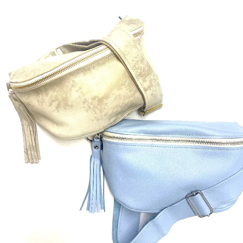 Premium Leather Light Blue Sling Bag