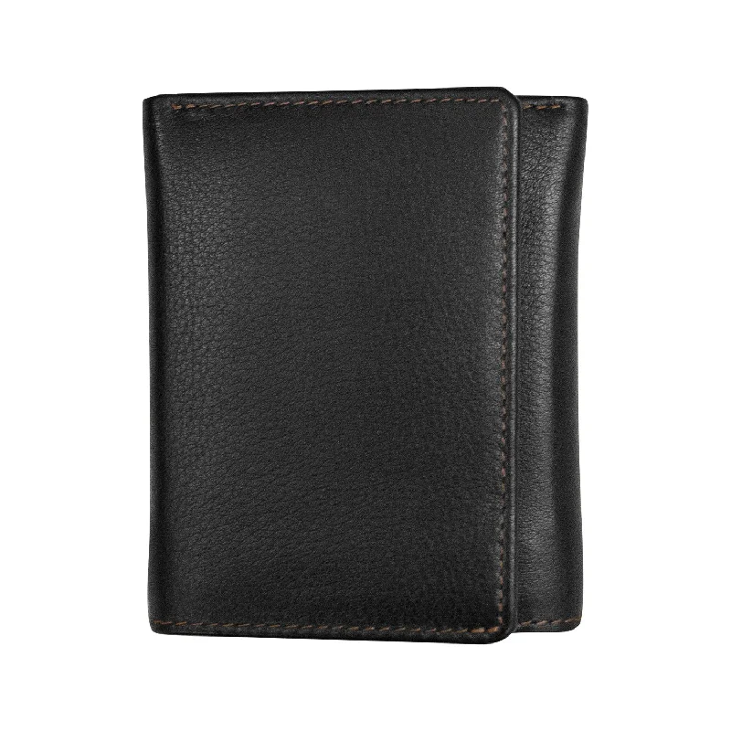 Trifold Men's Wallet with Middle Flip I.D. Window