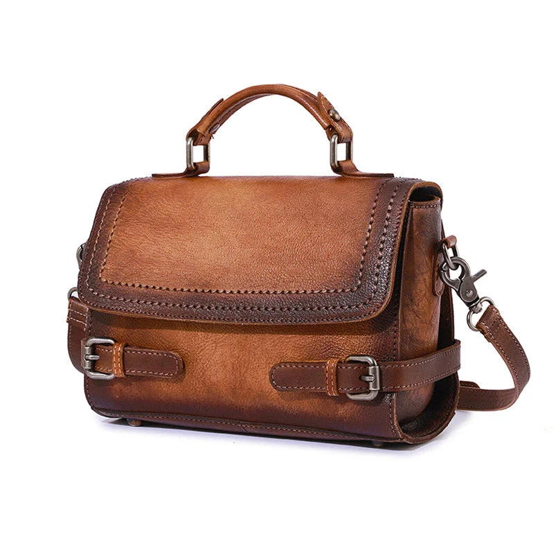 Vintage Women Leather Satchel Bag Crossbody Bags Purse for Women